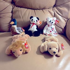 5 Original rare beanie babies with tags - Never played with